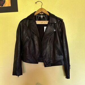 Black leather jacket